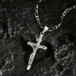 ✝️✨ Guldkrucifixhalsband – Detaljerat INRI-motiv, justerbar figarokedja och glittrande finish 💛
