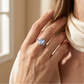 💖 70 % RABATT! 🔥 Geometrisk, oval månsteinring med zirkonia-detaljer 🌙 Et mystisk, glitrende smykke – den perfekte gaven✨