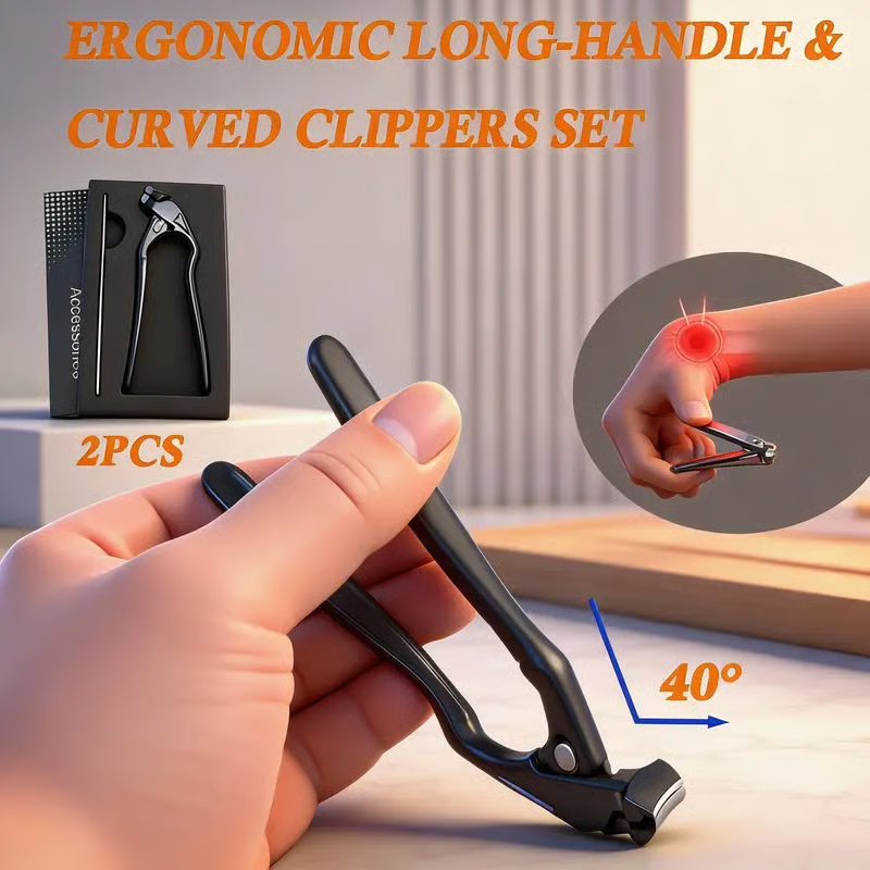 📢📢50 % RABATT!! ⏰ Perfekt böjd design | Nagelklippare i rostfritt stål | Enkelt grepp för äldre ✨【50 % RABATT】