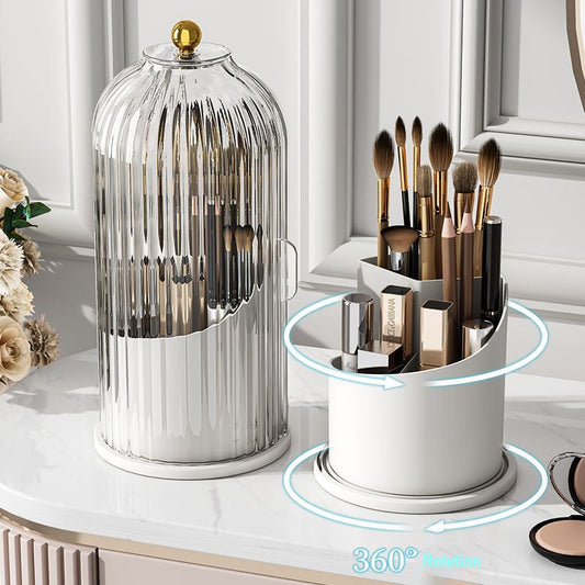 🏡 50% RABATT ✨ | Tandborstförvaring med Skjutlock – 3 Fack & 360° Roterbar
