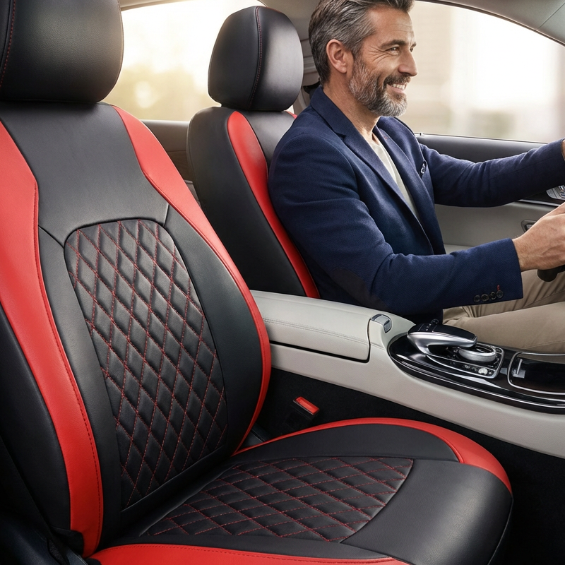 🚗 50% RABATT NU! 9‑delars universellt lädersätesöverdragsset – lyxigt, andningsbart & airbagkompatibelt – perfekt för bil, SUV och pickup 🛋️✨