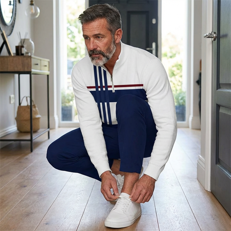 👕 60% RABATT! 🔥 Herrset med Grafiskt Tryck & Byxor – Modern Look, Bekväm Passform & Avslappnad Stil 👖