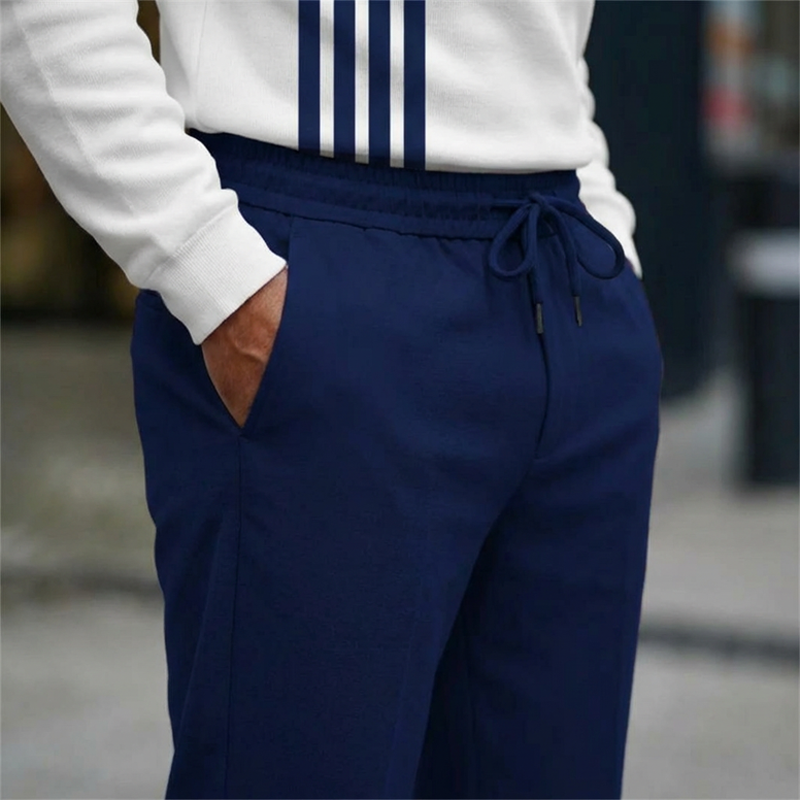 👕 60% RABATT! 🔥 Herrset med Grafiskt Tryck & Byxor – Modern Look, Bekväm Passform & Avslappnad Stil 👖