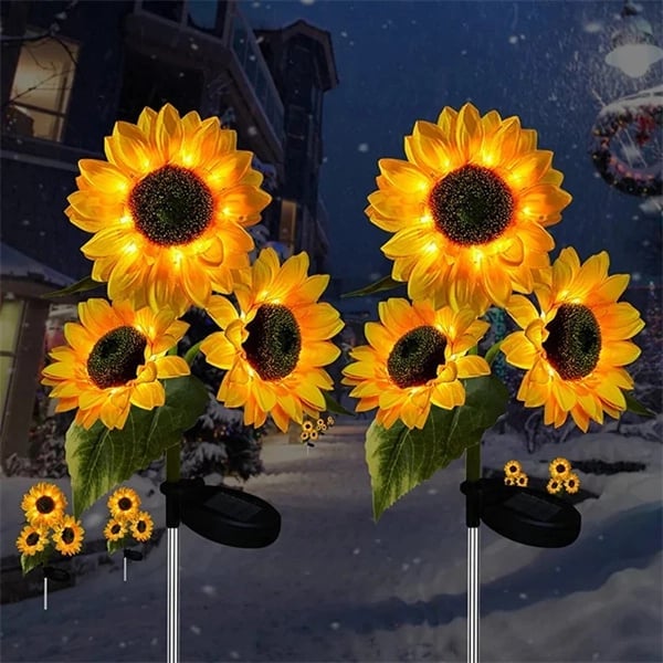🌻 Realistisk & Vädertålig | 2026 BästSäljare Soldriven Solros | IP65 Utomhusdekoration