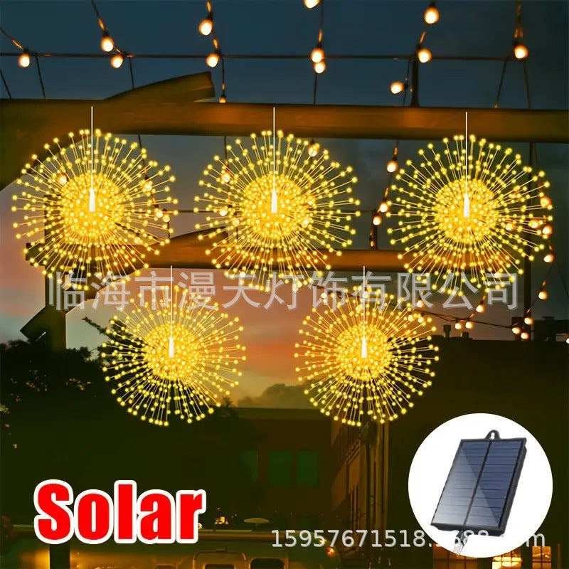 🎆 50% RABATT! 💡Solenergi Fyrverkerier Ljusgirland – Magisk trädgårdsbelysning för fester & kvällar