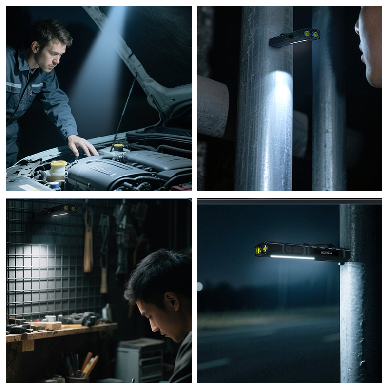 🔦 50 % RABATT 🧲 Magnetisk LED-arbetslampa – 1500 lumen, UV-ljus & röd laser – perfekt för verkstad, camping & nödsituationer ⚡