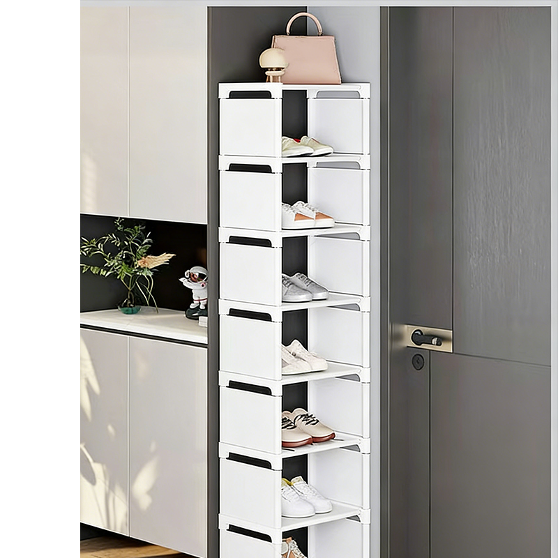 👠 50 % RABATT! 🚪 Smalt skoställ för ytterdörren – vertikal design, stålkonstruktion & maximerar förvaringen på liten yta 📐