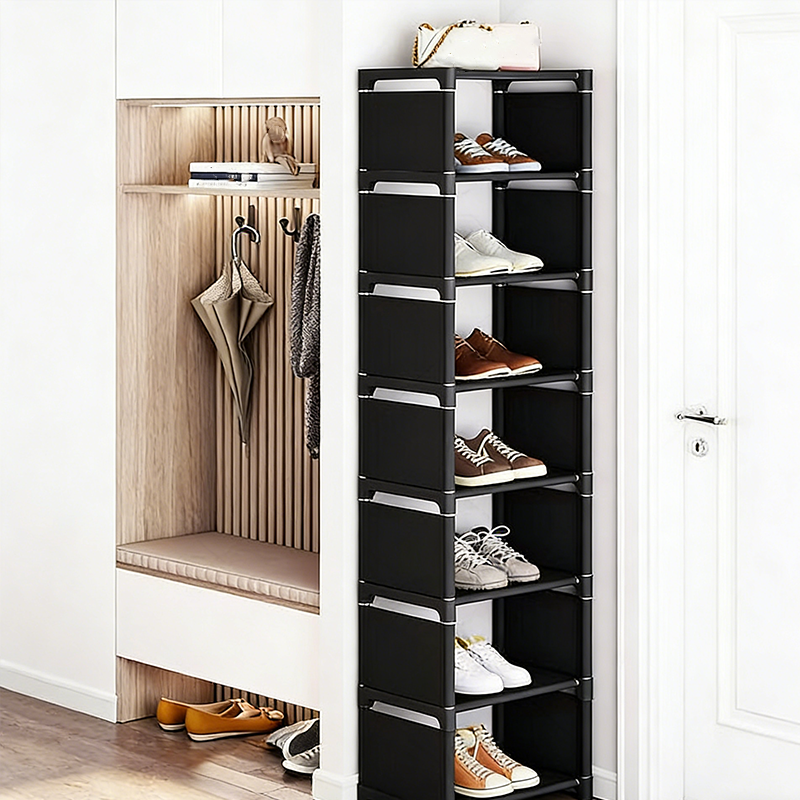 👠 50 % RABATT! 🚪 Smalt skoställ för ytterdörren – vertikal design, stålkonstruktion & maximerar förvaringen på liten yta 📐