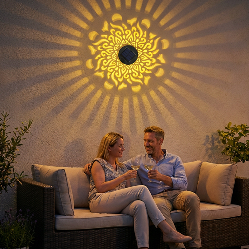 🌈 50% RABATT! ☀️ Solcellsdriven Mandala Projektorlampa – Färgglada Mönster, Vattentät & Automatisk för Trädgård & Uteplats 🌸