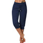 👖 50% RABATT! 🔥Mjukisbyxor med dragsko och kort midja – Mjuk polyester, capri-längd och sidofickor (6 färger, S–3XL) 👖🌸