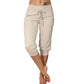 👖 50% RABATT! 🔥Mjukisbyxor med dragsko och kort midja – Mjuk polyester, capri-längd och sidofickor (6 färger, S–3XL) 👖🌸
