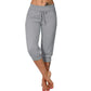 👖 50% RABATT! 🔥Mjukisbyxor med dragsko och kort midja – Mjuk polyester, capri-längd och sidofickor (6 färger, S–3XL) 👖🌸