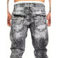 👖 50% RABATT 🔥 | Herr Stretchjeans – Raka Ben, Vintage-tvättad & Hip-hop Stil