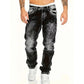 👖 50% RABATT 🔥 | Herr Stretchjeans – Raka Ben, Vintage-tvättad & Hip-hop Stil