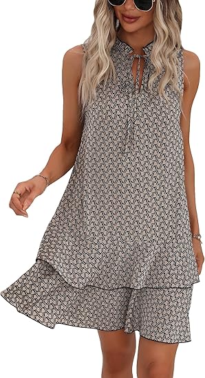 👗 50 % RABATT! 🎉 Klänning med rosett & grafiskt mönster – lekfull, chic & perfekt för kontor, middag & afterwork ☕