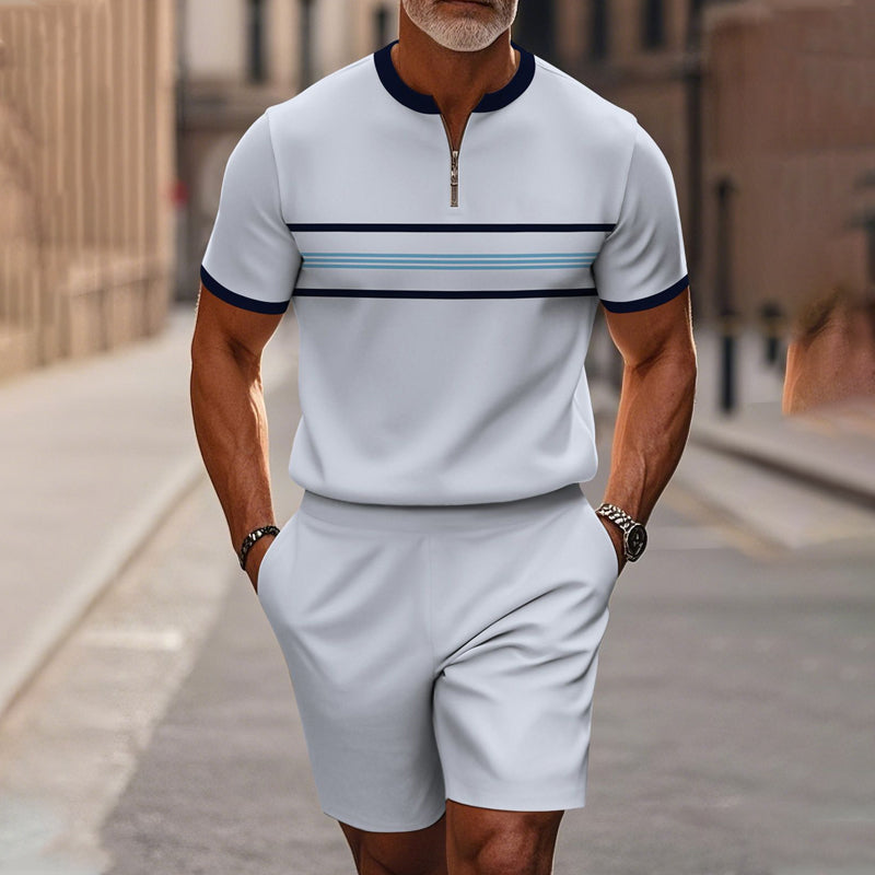 🔥60% RABATT🔥Herrset med skjorta och shorts med dragkedja