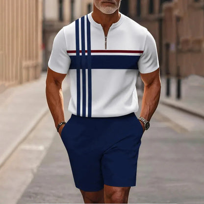 🔥60% RABATT🔥Herrset med skjorta och shorts med dragkedja