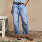 👖 50% RABATT NU! 🌟 Dam high waist vida jeansshorts – Benlängande & vintage tvätt – Casual croppade byxor – perfekta för sommar, strand eller en ledig dag 👒