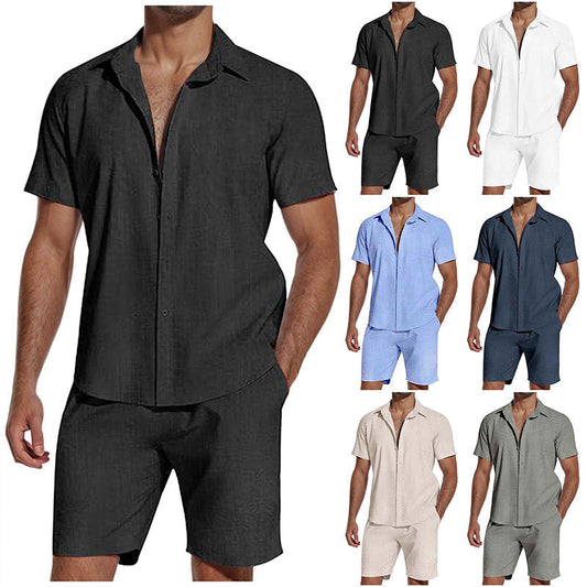 👕 50% RABATT NU! ☀️ Summer Casual Breathable 2-Piece Set for Men – Coordinerad & Bekväm – Perfekt för Strand, Semester & Vardag – Andningsbart Linne 🌊