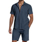 👕 50% RABATT NU! ☀️ Summer Casual Breathable 2-Piece Set for Men – Coordinerad & Bekväm – Perfekt för Strand, Semester & Vardag – Andningsbart Linne 🌊