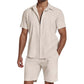👕 50% RABATT NU! ☀️ Summer Casual Breathable 2-Piece Set for Men – Coordinerad & Bekväm – Perfekt för Strand, Semester & Vardag – Andningsbart Linne 🌊