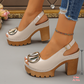 👡 50% RABATT! ✨ Elegant Peep-Toe Spänne Hälade Sandaler – Stilren Design, Bekväm Klack 🌸