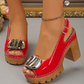 👡 50% RABATT! ✨ Elegant Peep-Toe Spänne Hälade Sandaler – Stilren Design, Bekväm Klack 🌸