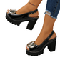 👡 50% RABATT! ✨ Elegant Peep-Toe Spänne Hälade Sandaler – Stilren Design, Bekväm Klack 🌸