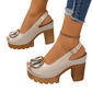 👡 50% RABATT! ✨ Elegant Peep-Toe Spänne Hälade Sandaler – Stilren Design, Bekväm Klack 🌸