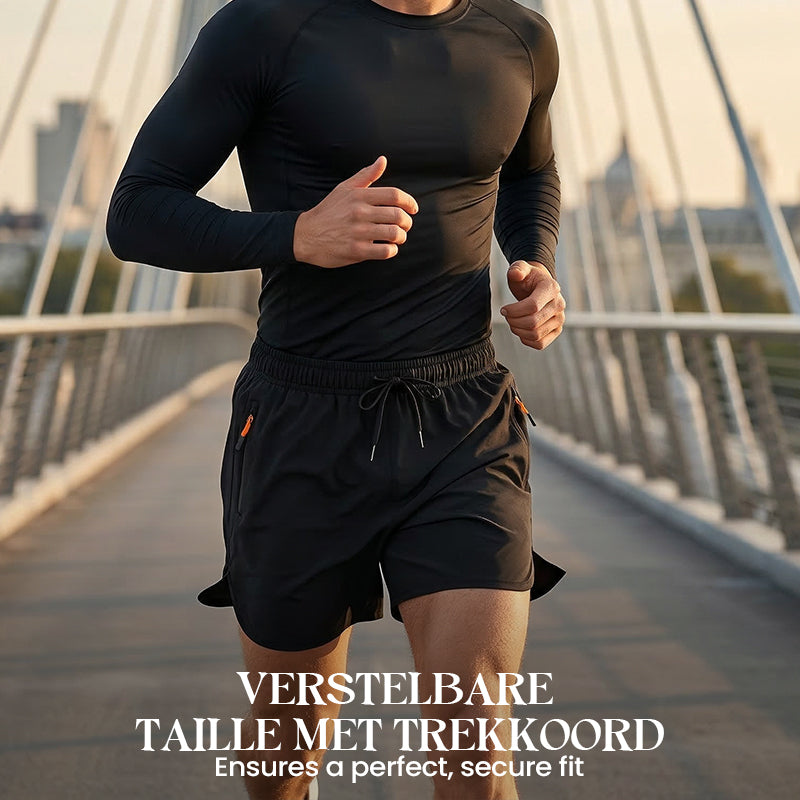 🩳 50 % RABATT UNDER BEGRÄNSAD TID! ✨ Andningsbara träningsshorts – snabbtorkande, fickor med dragkedja och elastisk midja för träning 🏃‍♂️