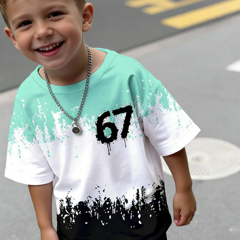 🎁2026 Hot Sale🎁Pojkars set med 3D-tryckt t-shirt och shorts