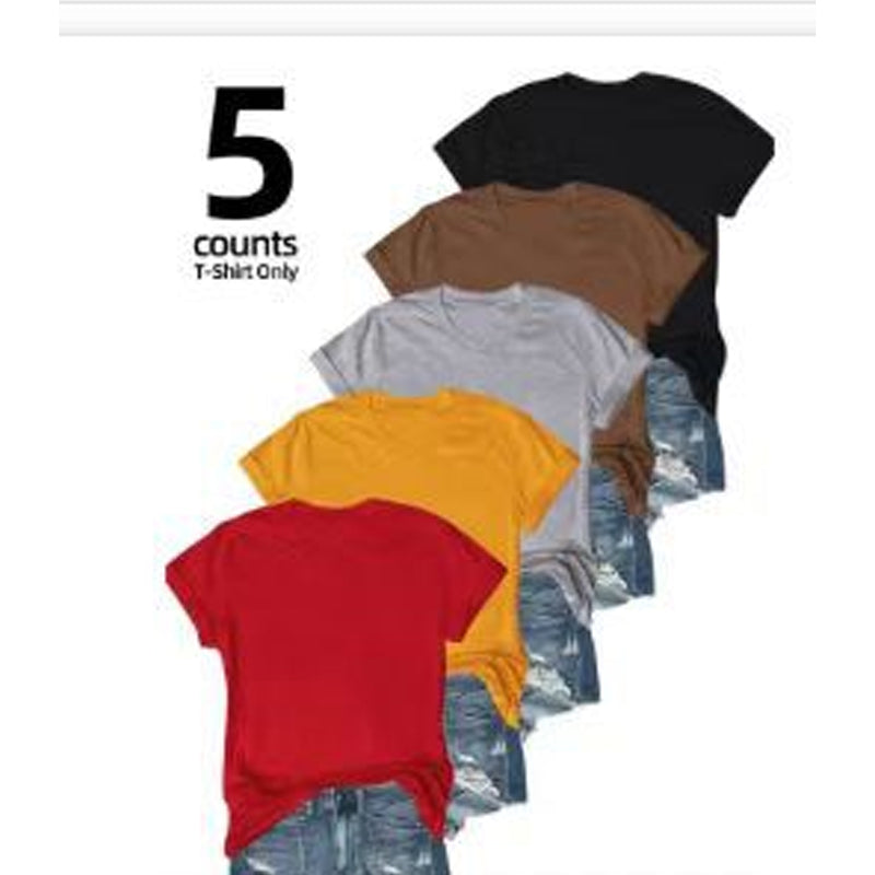 👕 50% RABATT 🌈 | 5-pack Enfärgade T-shirts – Premiumbomull & Tidlös Design✨