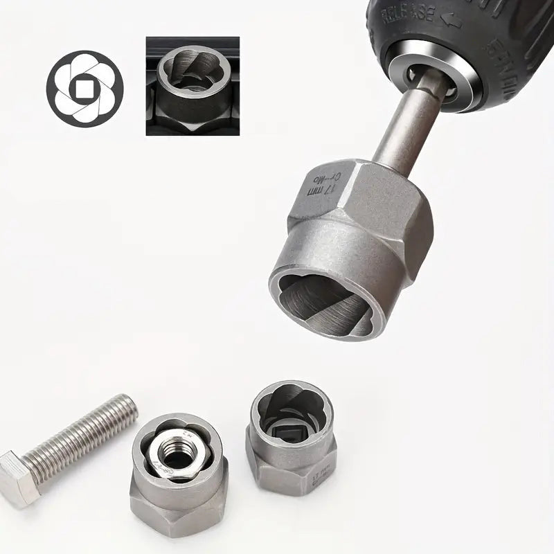 🔩 50% RABATT NU! 🛠️ Skadad Skruv- och Bultutdragarsats – Krommolybdenstål, Spiralflöjt & 3/8" Drivning – Tar Bort Rundskurna, Rostade & Avbrutna Bultar ✨