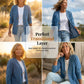 🧥 50% RABATT NU! ✨ Kvinners Klassiska Knäppt Jeansjacka – V-Ringning, Andningsbar Tyg & Ledig Passform 💙
