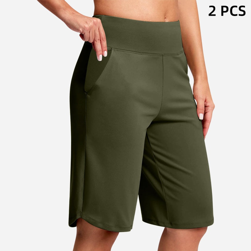 🏃‍♀️ 50% RABATT NU! Damernas högmidjade yogashorts med fickor – mjuka, flexibla & praktiska – perfekta för yoga, löpning & vardag 🧘‍♀️✨