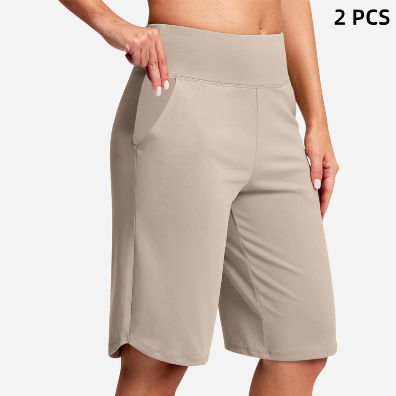 🏃‍♀️ 50% RABATT NU! Damernas högmidjade yogashorts med fickor – mjuka, flexibla & praktiska – perfekta för yoga, löpning & vardag 🧘‍♀️✨