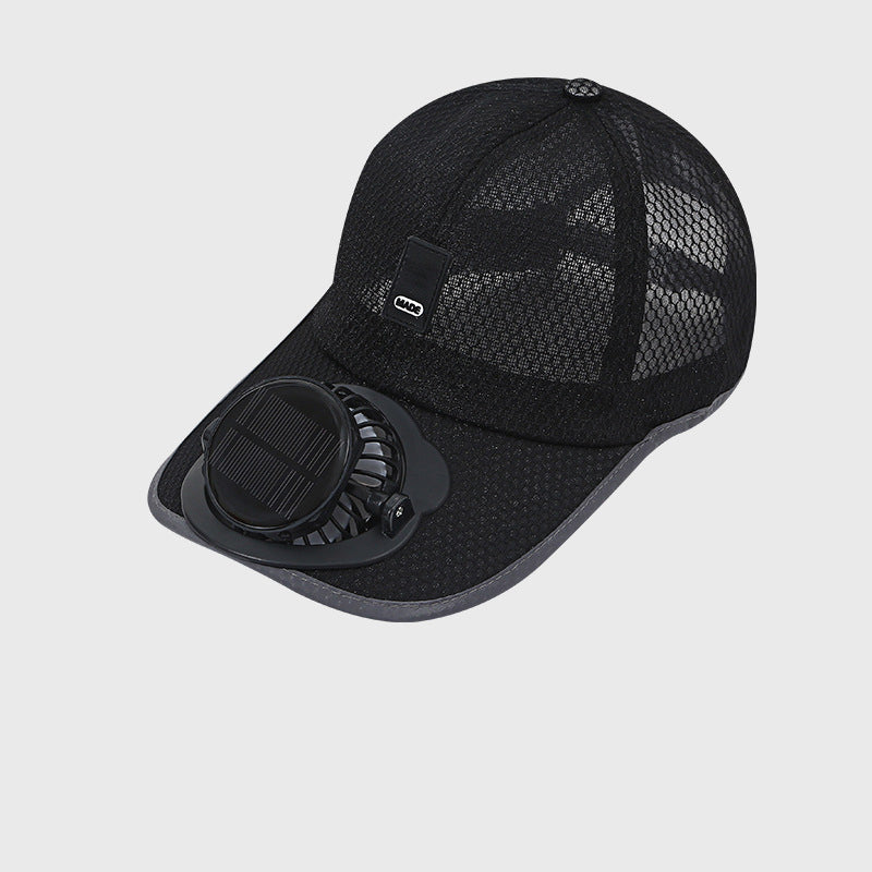 🌞 50% RABATT NU! 🍃 Andningsbar Baseballkeps med Solfläkt – Dubbel Strömkälla, 360° Justerbar Fläkt & UPF50+ Skydd 🧢