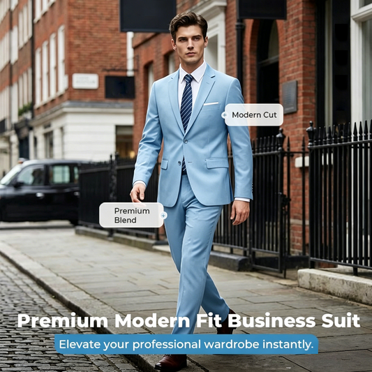 🤵 50% RABATT NU! 💼 Herr Tvådelad Kostym i Modern Passform – Andningsbar, Skrynkelfri & Professionell Stil ✨