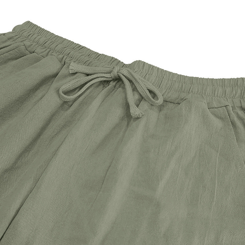 👖 50% RABATT 🌿 | Lediga Linnebyxor för Herr – Rak Ben & Dragsko i Midjan
