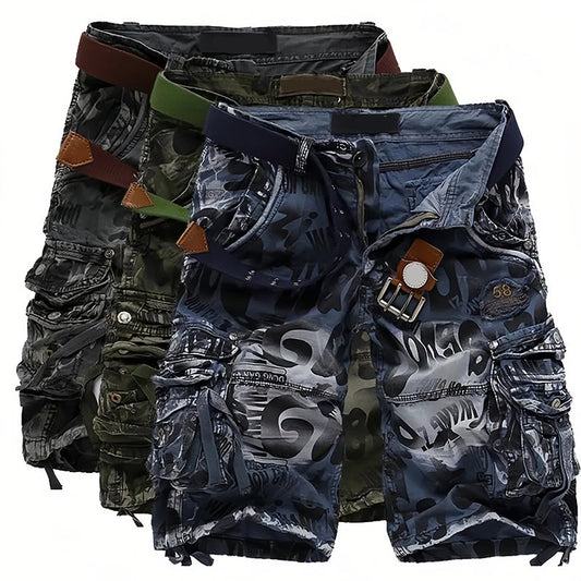 🩳 50% RABATT NU! 🧵 Herr Multi-Ficka Cargo Shorts – Klassisk Cargostil, Hållbart Tyg & Mångsidig för Alla Tillfällen ✨