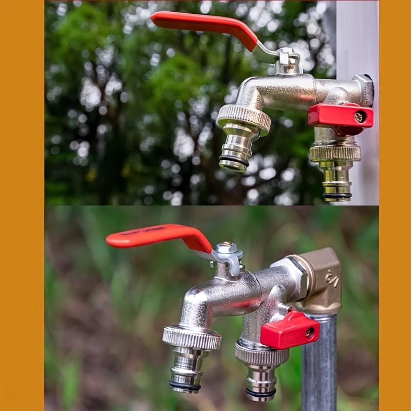 🔥50% RABATT🔥Dubbelt utlopp för utomhusbruk | Inbyggd backventil och frostsäker mässing (UKCA/CE)