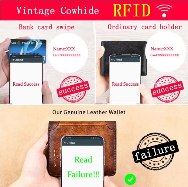 🔥 50% RABATT! 🔥Multifunktionell plånbok i äkta läder med RFID-blockering Vattentät och hållbar