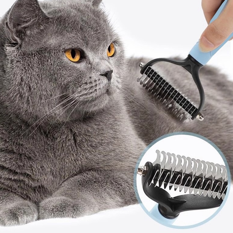 🐾 Köp 1 få 1 gratis! 🧹 Dubbelsidig Pälsvårdskam för Hundar & Katter – Rensa Lös Päls & Mjuka Borstar – Perfekt För Daglig Skötsel & Minimerad Fällning 🐶