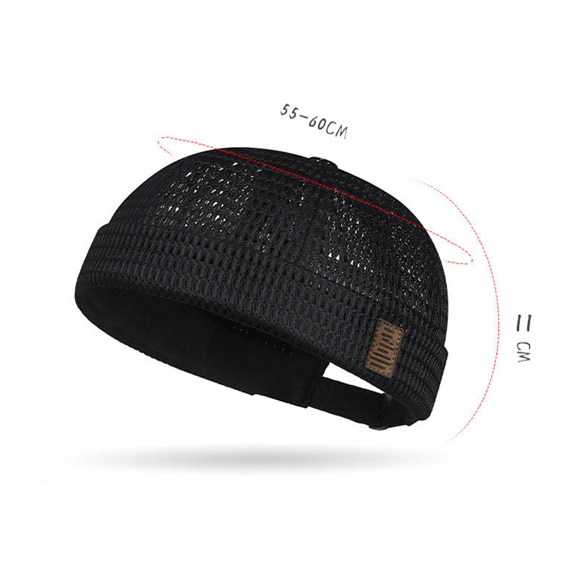 🧢 40% RABATT NU!Köp 1 Få 1 gratis🌬️ Lättvikt Andningsbar Mesh Brimless Cap – Retro Docker Style, Justerbar & Ultralätt – Sval Komfort ✨