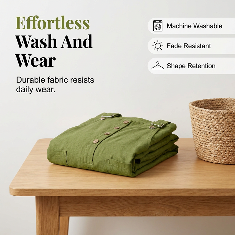 🌺 50% RABATT NU! 👚 Dam Lediga Hängselbyxor med Lös Passform och Knäppning Fram