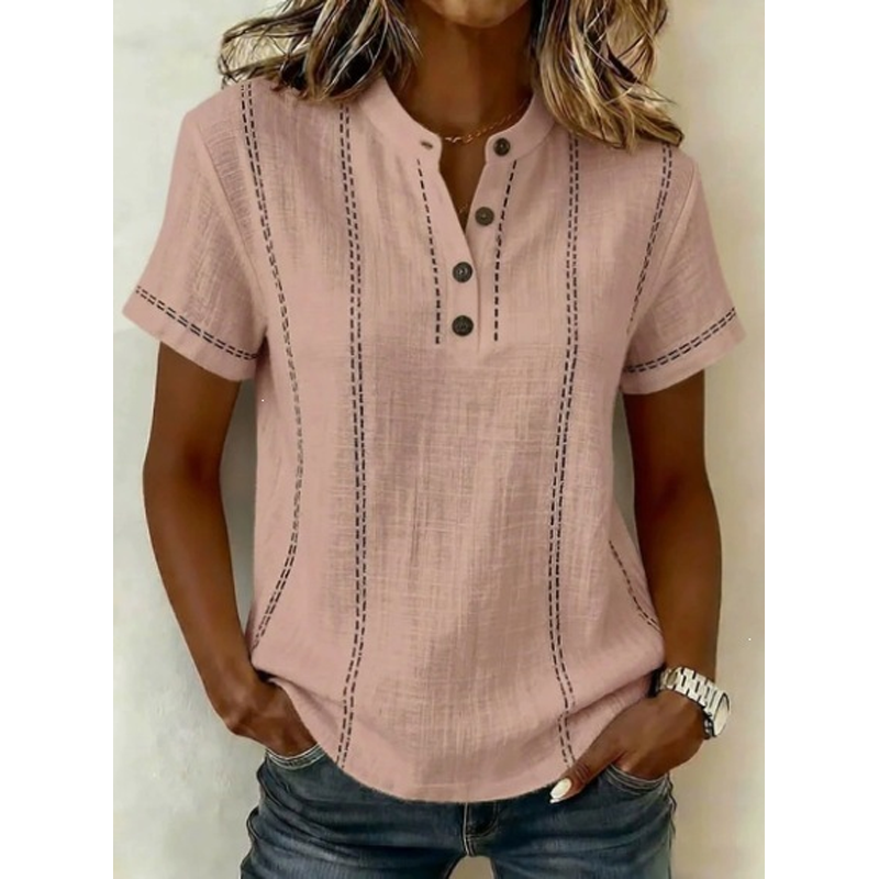 👚 50% RABATT! 🌸 Avslappnad Damtopp med Kort Ärm – Lätt Tyg, Ledig Passform & Perfekt För En Avslappnad Sommarkänsla ☀️