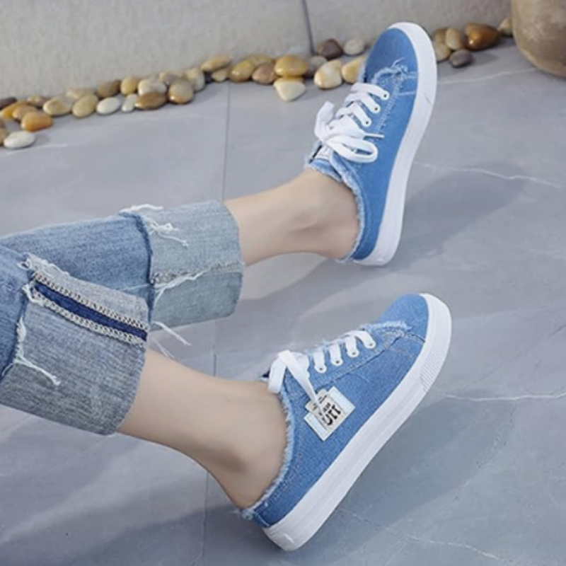 👟 50% RABATT! 👖 Damernas Denim Mule Sneakers – Slip-on Design, Bekväm Sula & Perfekt För En Avslappnad, Trendig Sommarlook ☀️