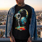 👕 50 % RABATT JUST NU! 🎧 Färgglad T-shirt med motiv av droppande färg – Konstnärlig design, mjuk bomull och perfekt för musikälskare eller avslappnad streetwear 🎨