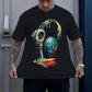 👕 50 % RABATT JUST NU! 🎧 Färgglad T-shirt med motiv av droppande färg – Konstnärlig design, mjuk bomull och perfekt för musikälskare eller avslappnad streetwear 🎨