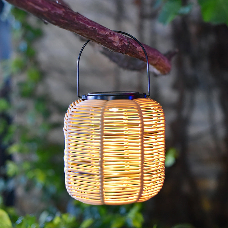 🔥🎁Nyhet 50 % RABATT🔥🏮 Handvävd Bambulykta med Solcell |Uteplats, Trädgård & Camping ✨